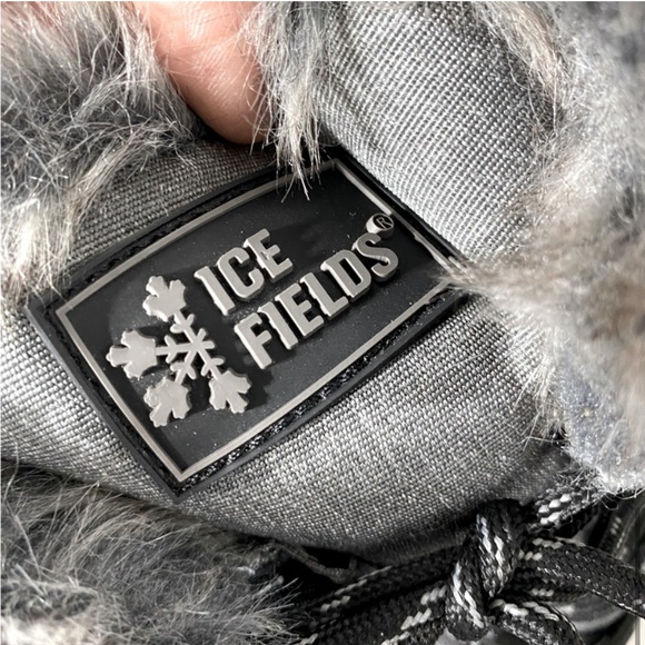 Ice Fields Grey Insulated Mid Calf Winter Boots With said Fur Trim 7 - Picture 7 of 14